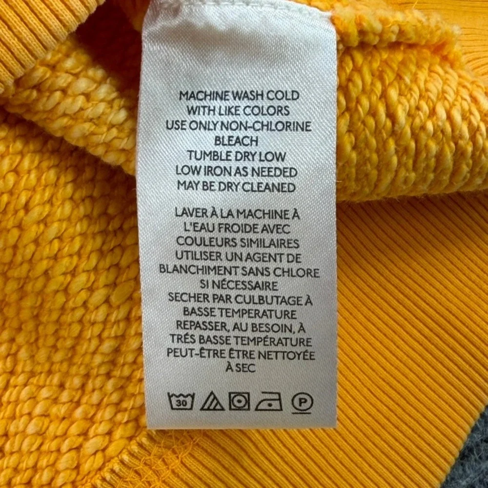 Free People We The Free Mustard Yellow Sweatshirt Vest Tank Womens XL Raw Edge